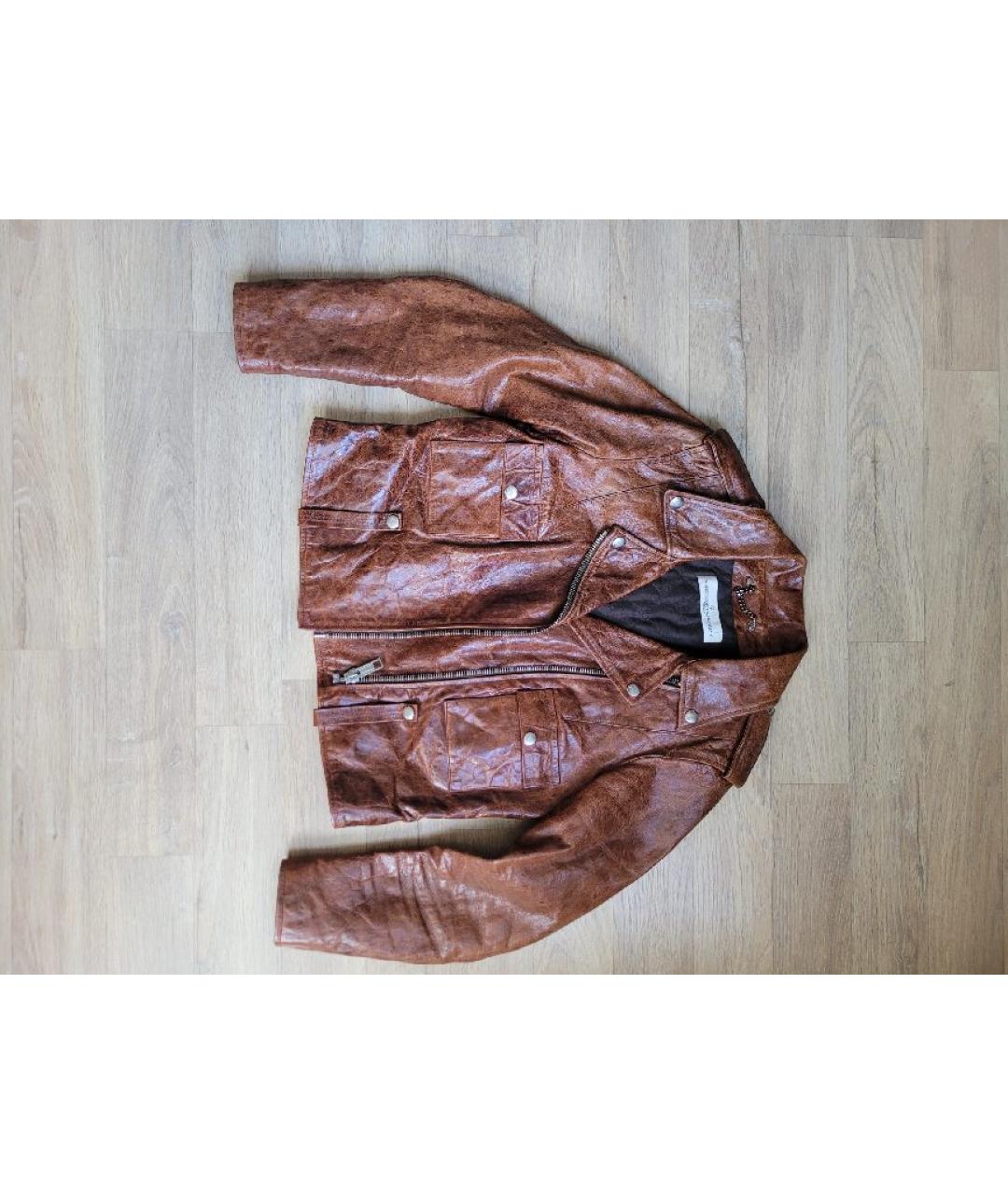 GOLDEN GOOSE DELUXE BRAND Коричневая кожаная куртка, фото 10