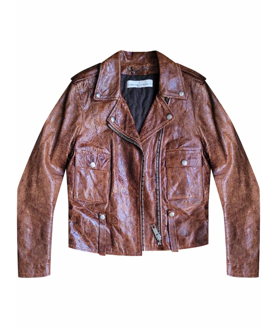 GOLDEN GOOSE DELUXE BRAND Коричневая кожаная куртка, фото 1