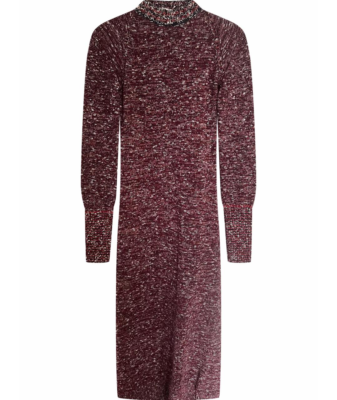 CELINE Бордовое хлопковое повседневное платье, фото 1