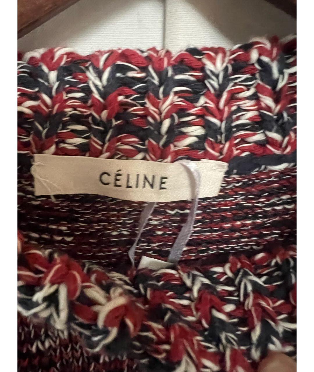 CELINE Бордовое хлопковое повседневное платье, фото 2
