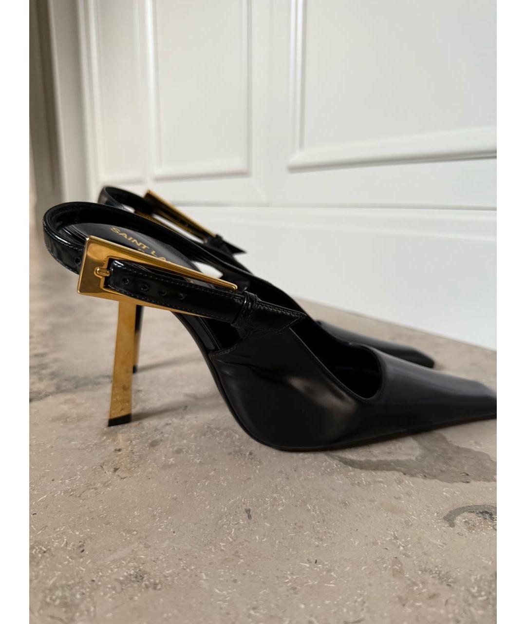 SAINT LAURENT Черные туфли из лакированной кожи, фото 5