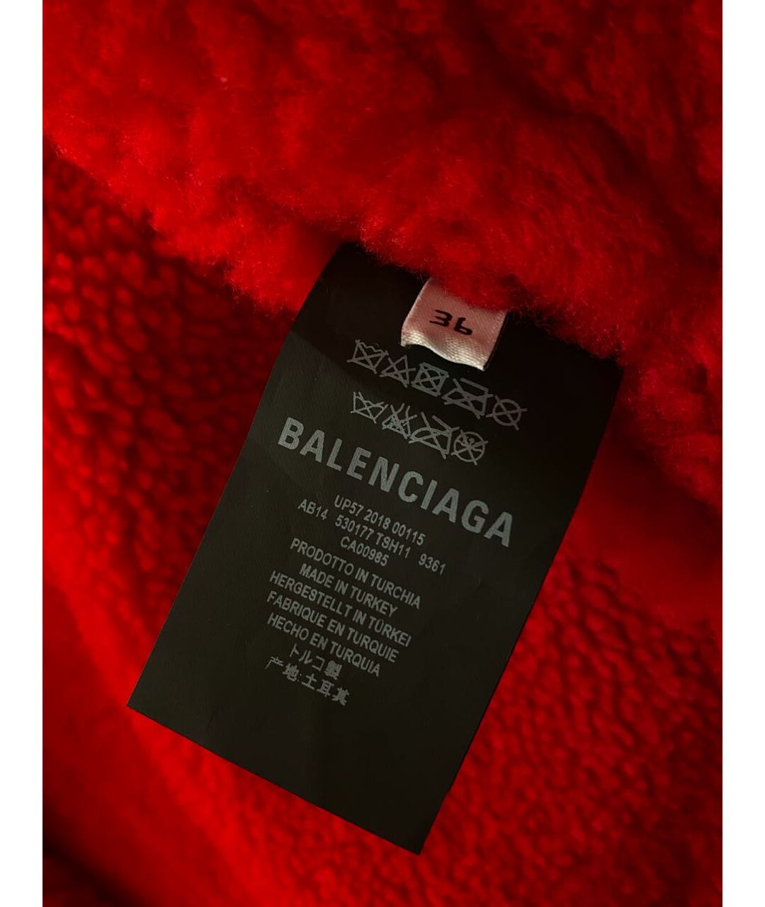 BALENCIAGA Красная кожаная дубленка, фото 8