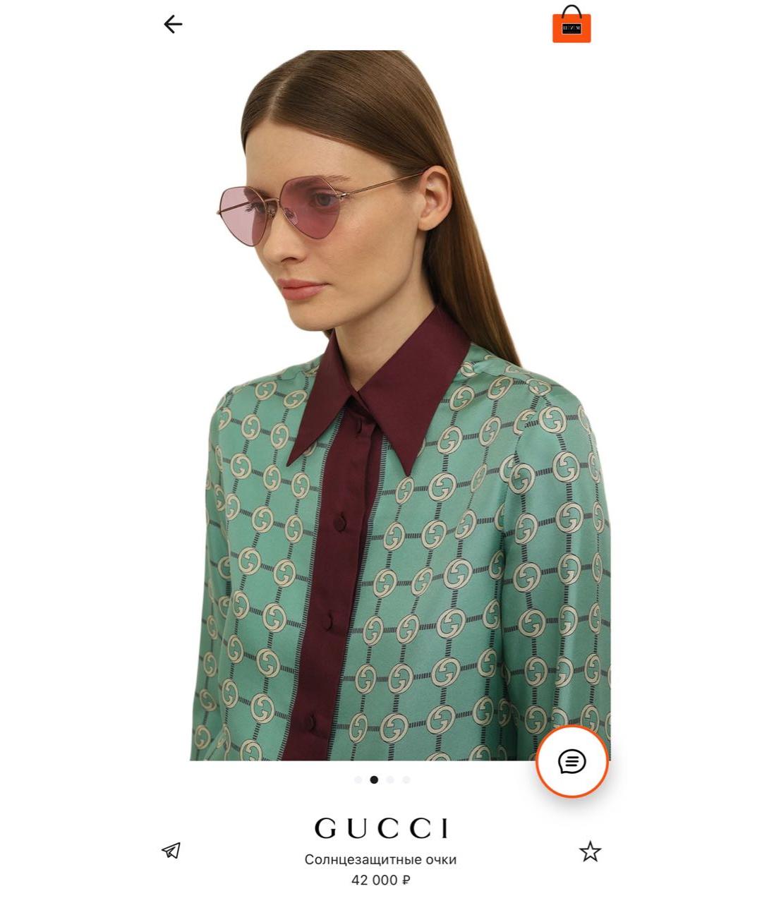 GUCCI Металлические солнцезащитные очки, фото 3