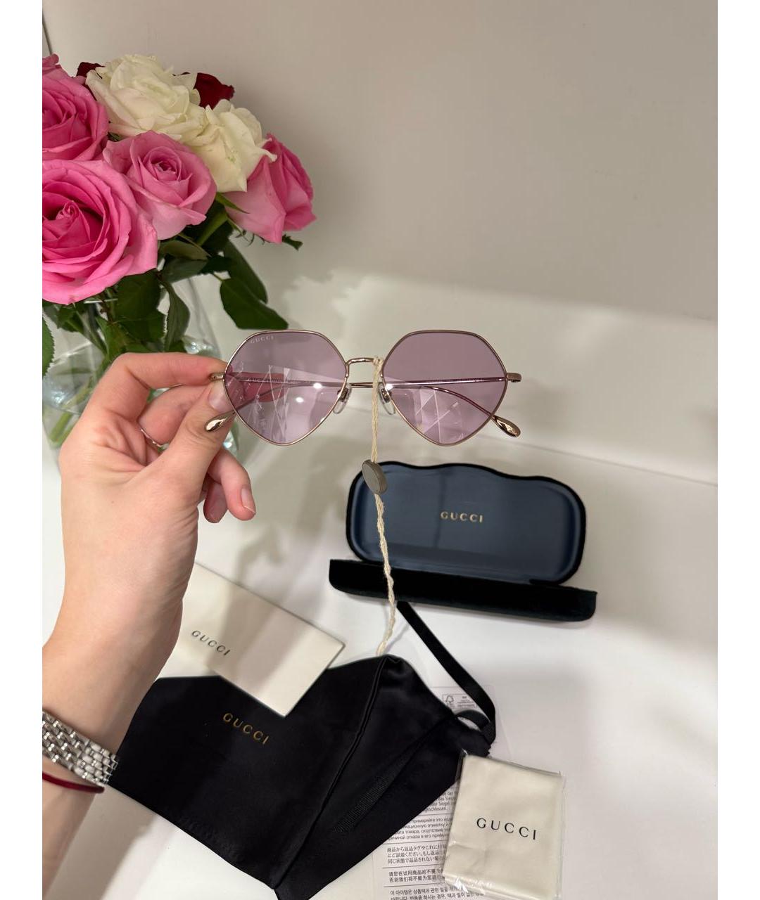 GUCCI Металлические солнцезащитные очки, фото 6