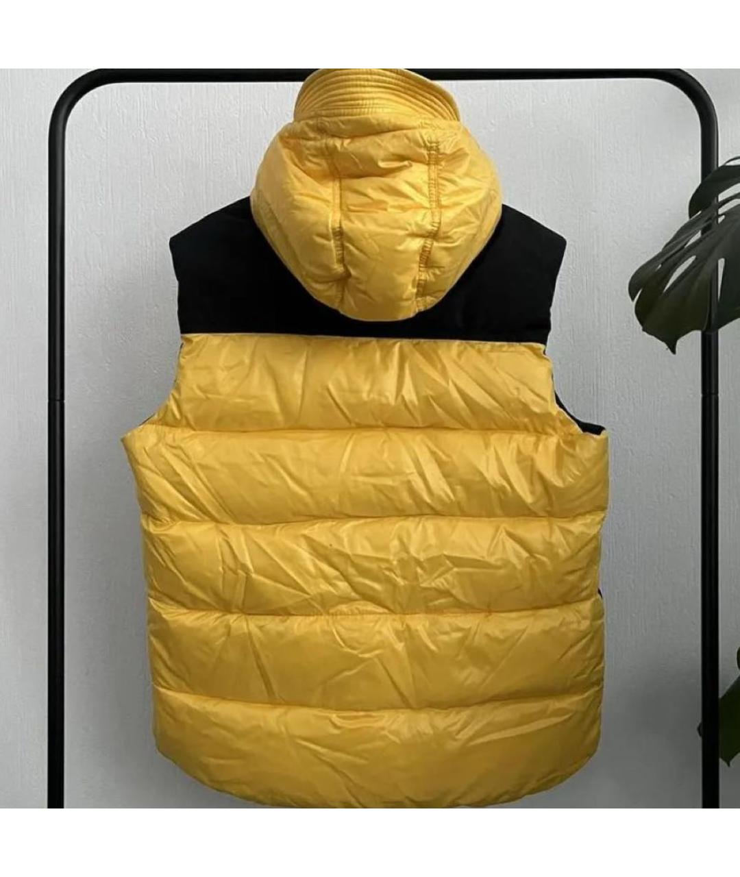 MONCLER Желтый полиэстеровый жилет, фото 2