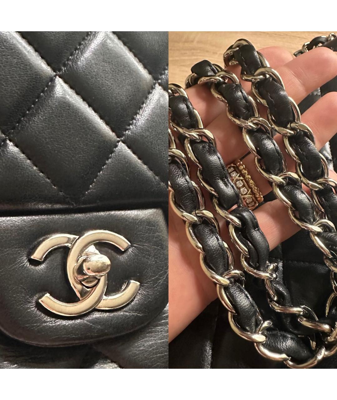 CHANEL Черная кожаная сумка тоут, фото 7
