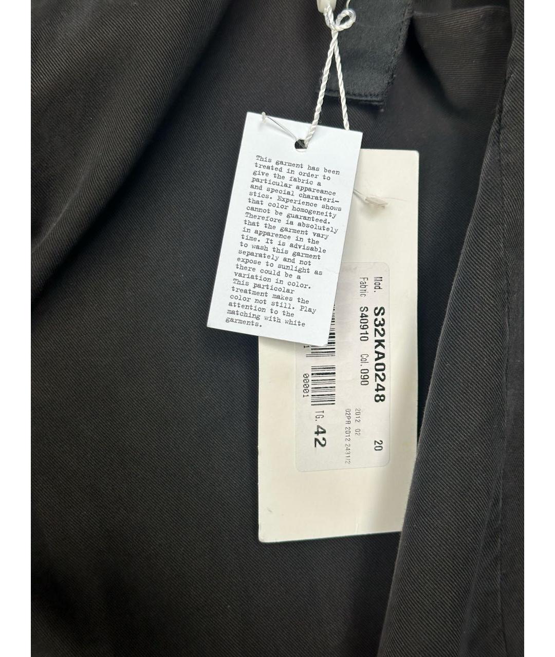 MM6 MAISON MARGIELA Антрацитовые синтетические прямые брюки, фото 4