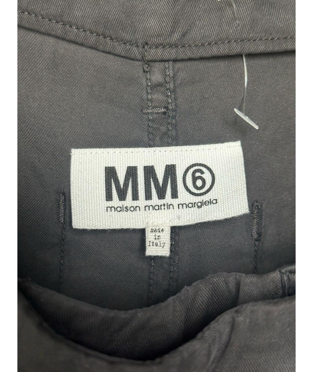 MM6 MAISON MARGIELA Антрацитовые синтетические прямые брюки, фото 3