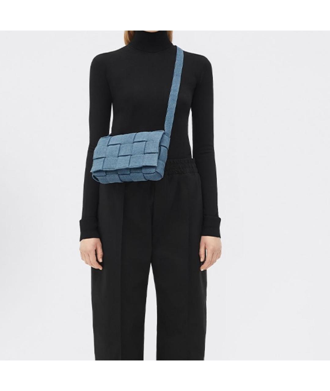 BOTTEGA VENETA Синяя деним сумка через плечо, фото 4