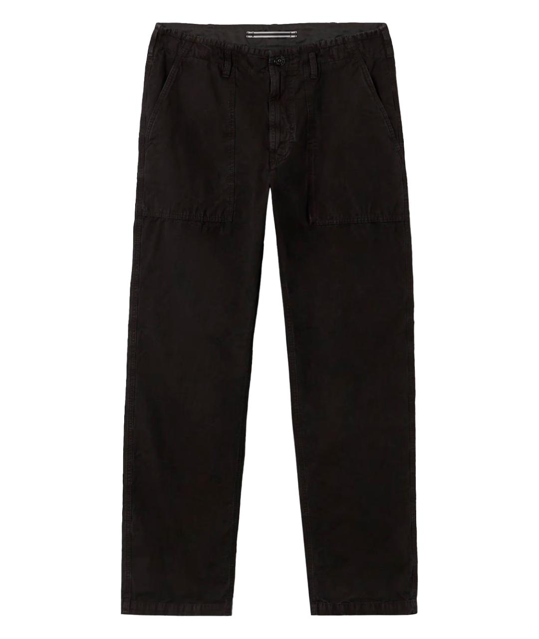 STONE ISLAND Черные хлопковые повседневные брюки, фото 1