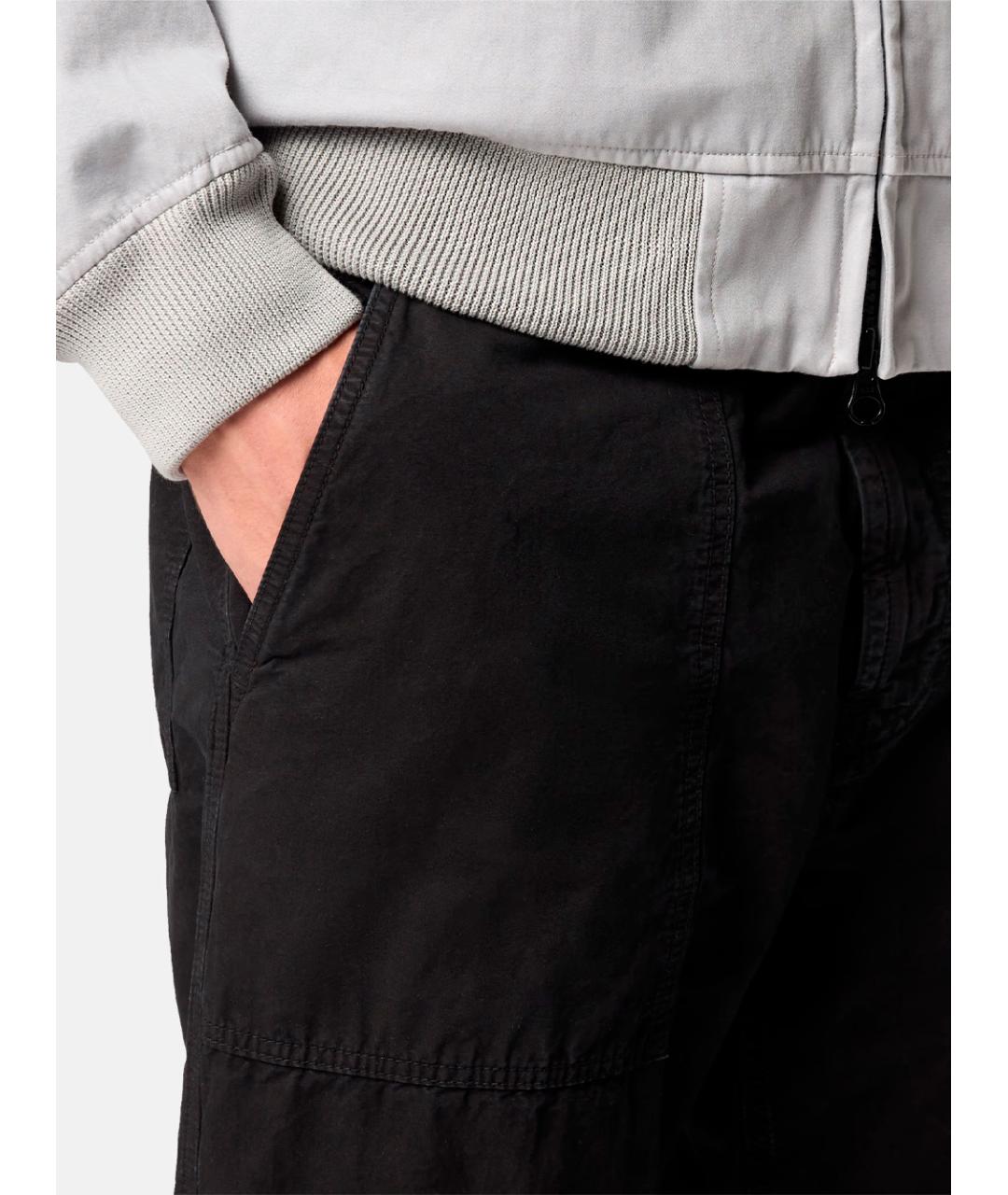 STONE ISLAND Черные хлопковые повседневные брюки, фото 3