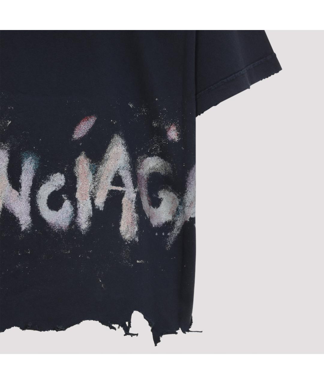 BALENCIAGA Черная хлопковая футболка, фото 5