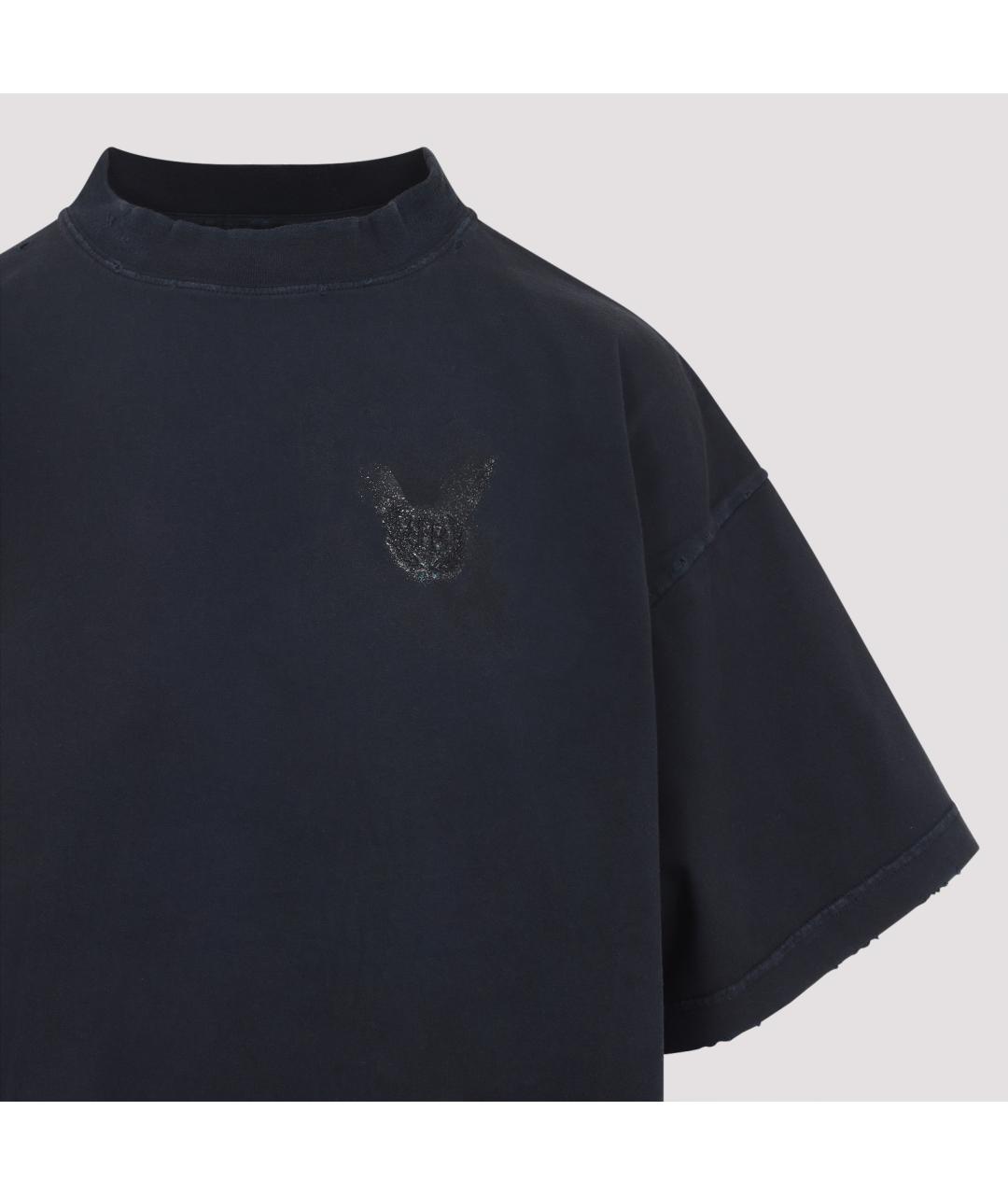 BALENCIAGA Черная хлопковая футболка, фото 4