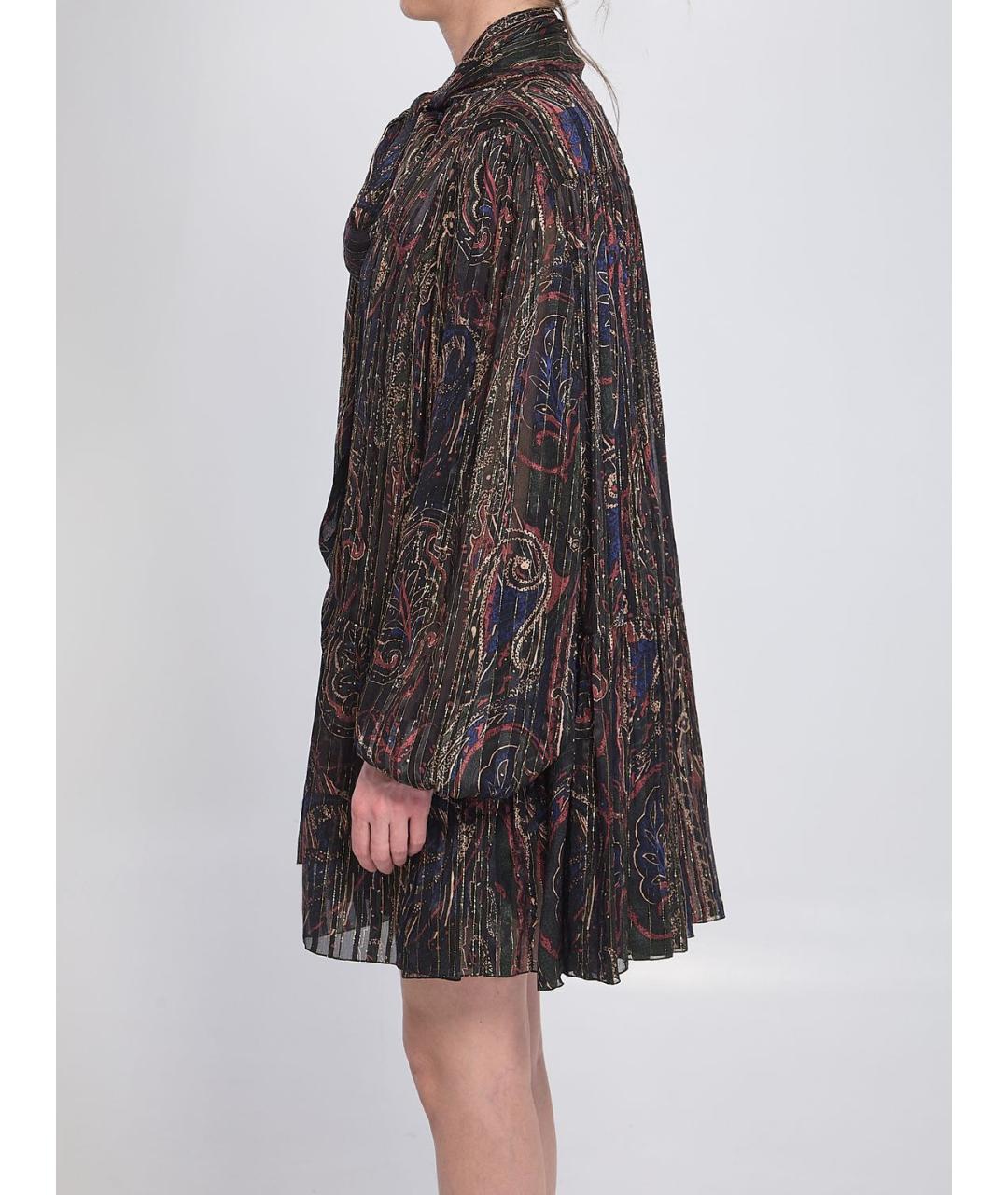 SAINT LAURENT Мульти шелковое повседневное платье, фото 4