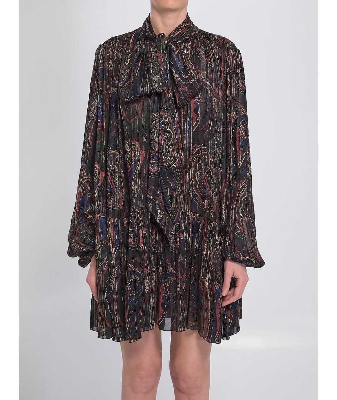 SAINT LAURENT Мульти шелковое повседневное платье, фото 2