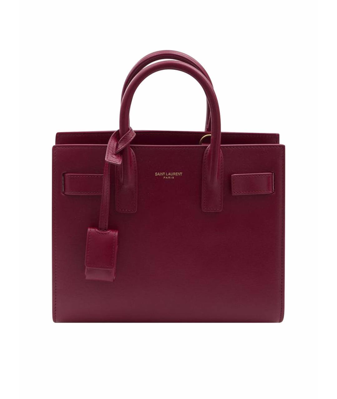 SAINT LAURENT Красная кожаная сумка с короткими ручками, фото 1