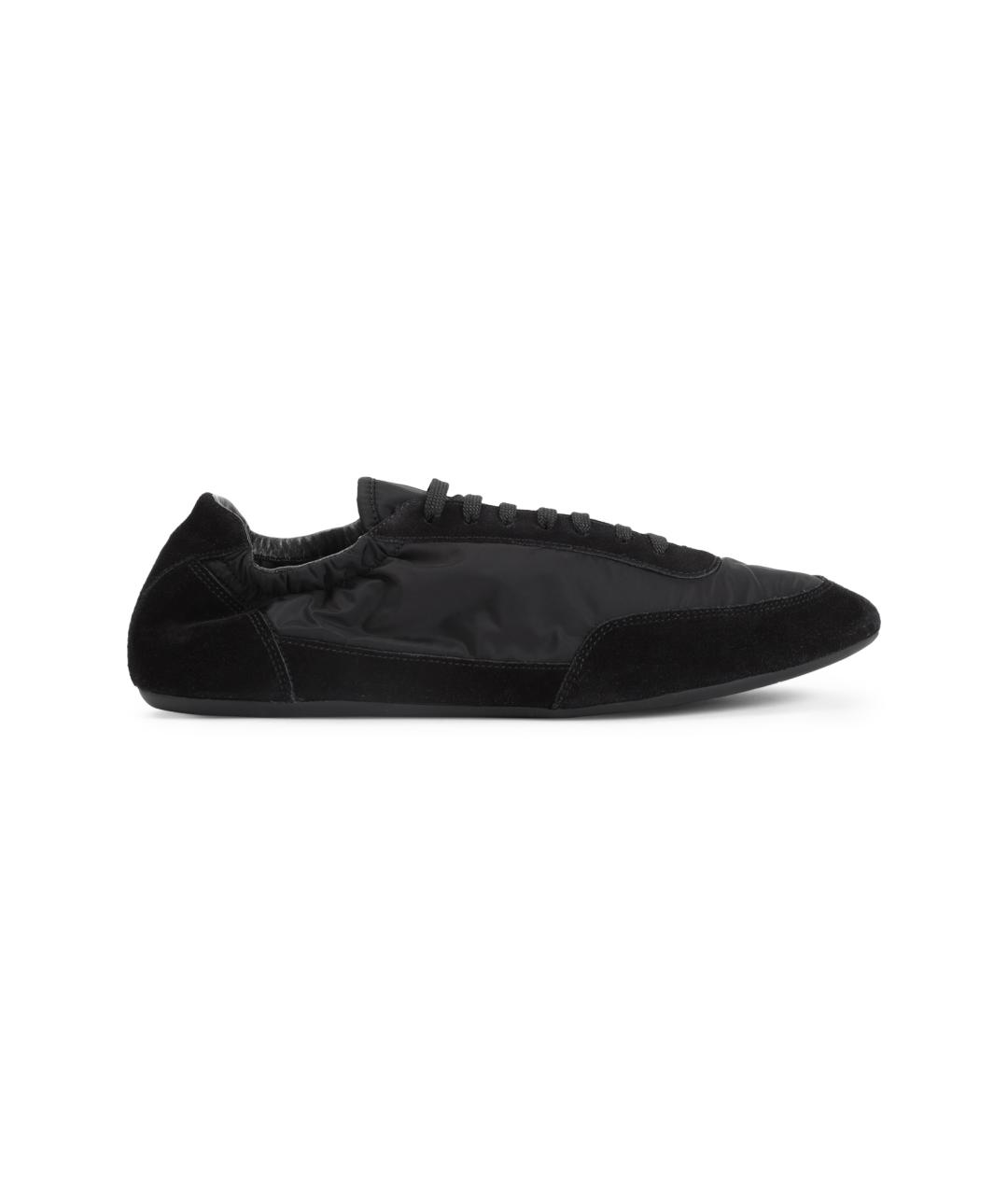 PRADA Черные синтетические низкие кроссовки / кеды, фото 1