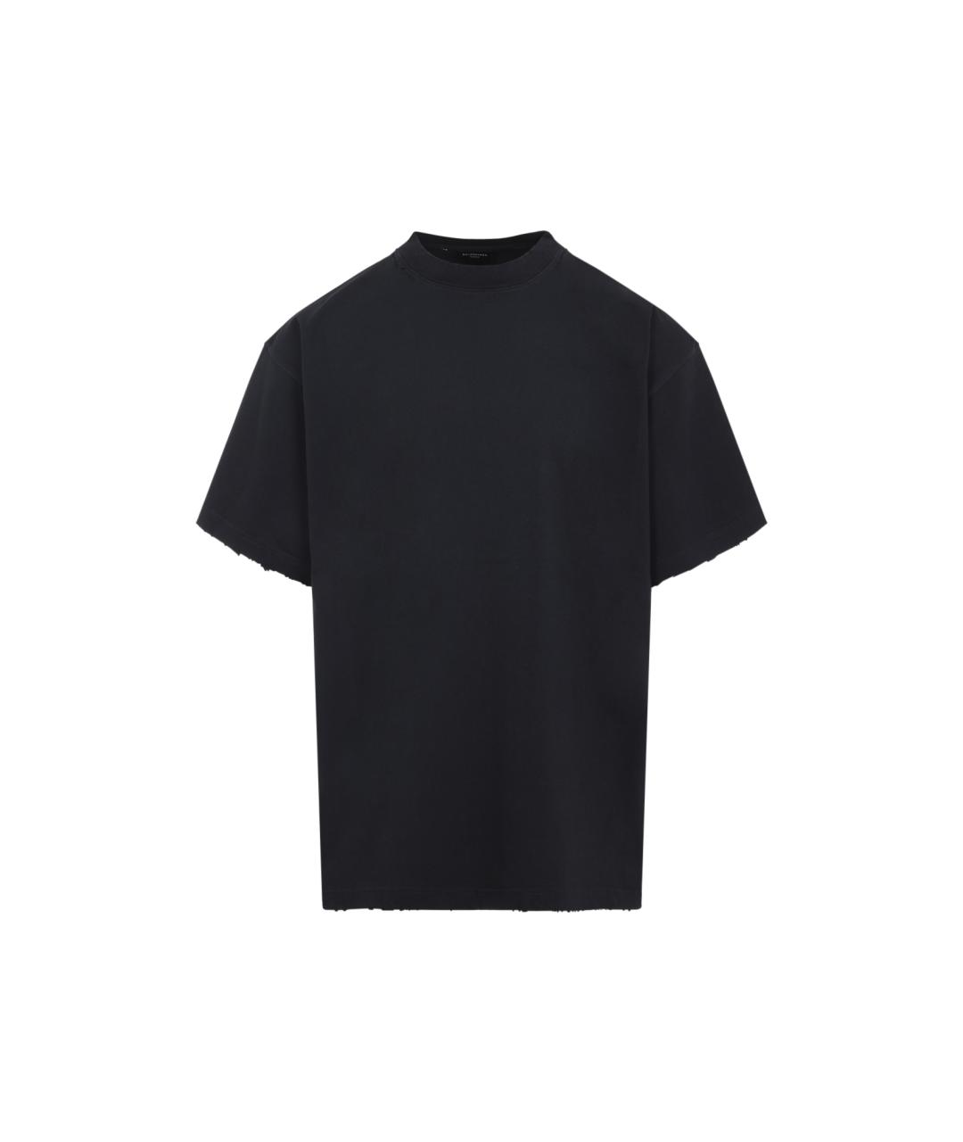 BALENCIAGA Черная хлопковая футболка, фото 1