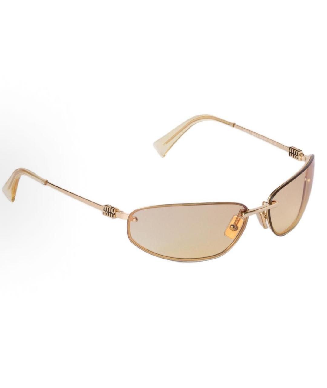 MIU MIU Золотые солнцезащитные очки, фото 4