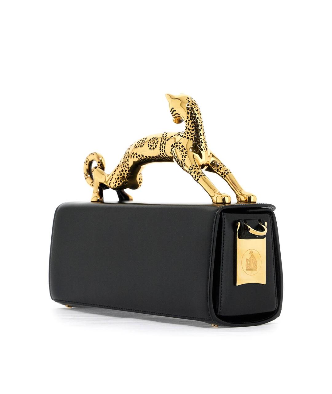 LANVIN Черная кожаная сумка с короткими ручками, фото 3