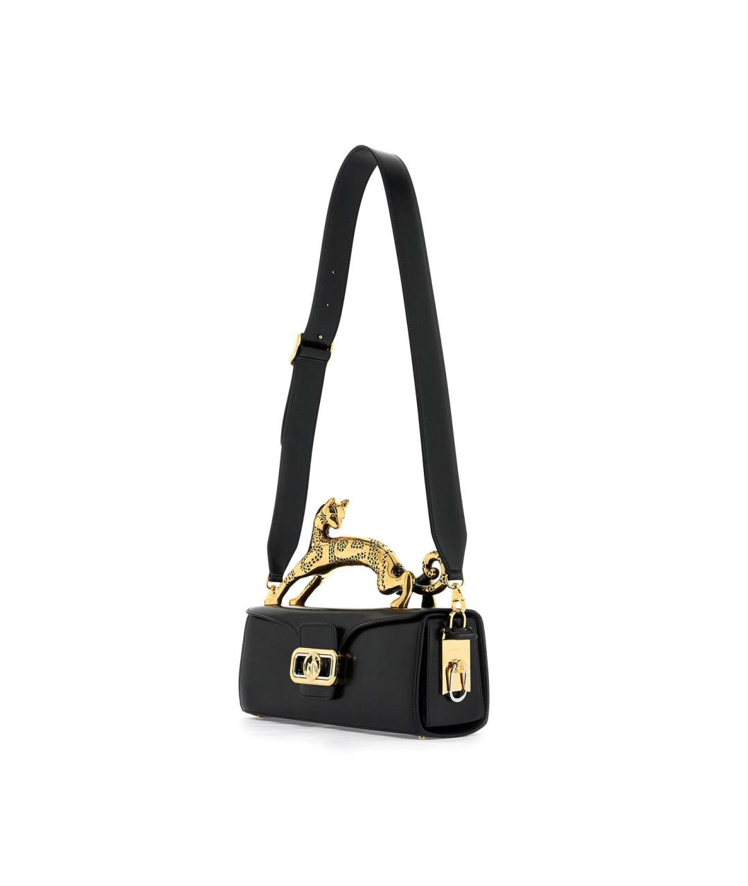 LANVIN Черная кожаная сумка с короткими ручками, фото 4