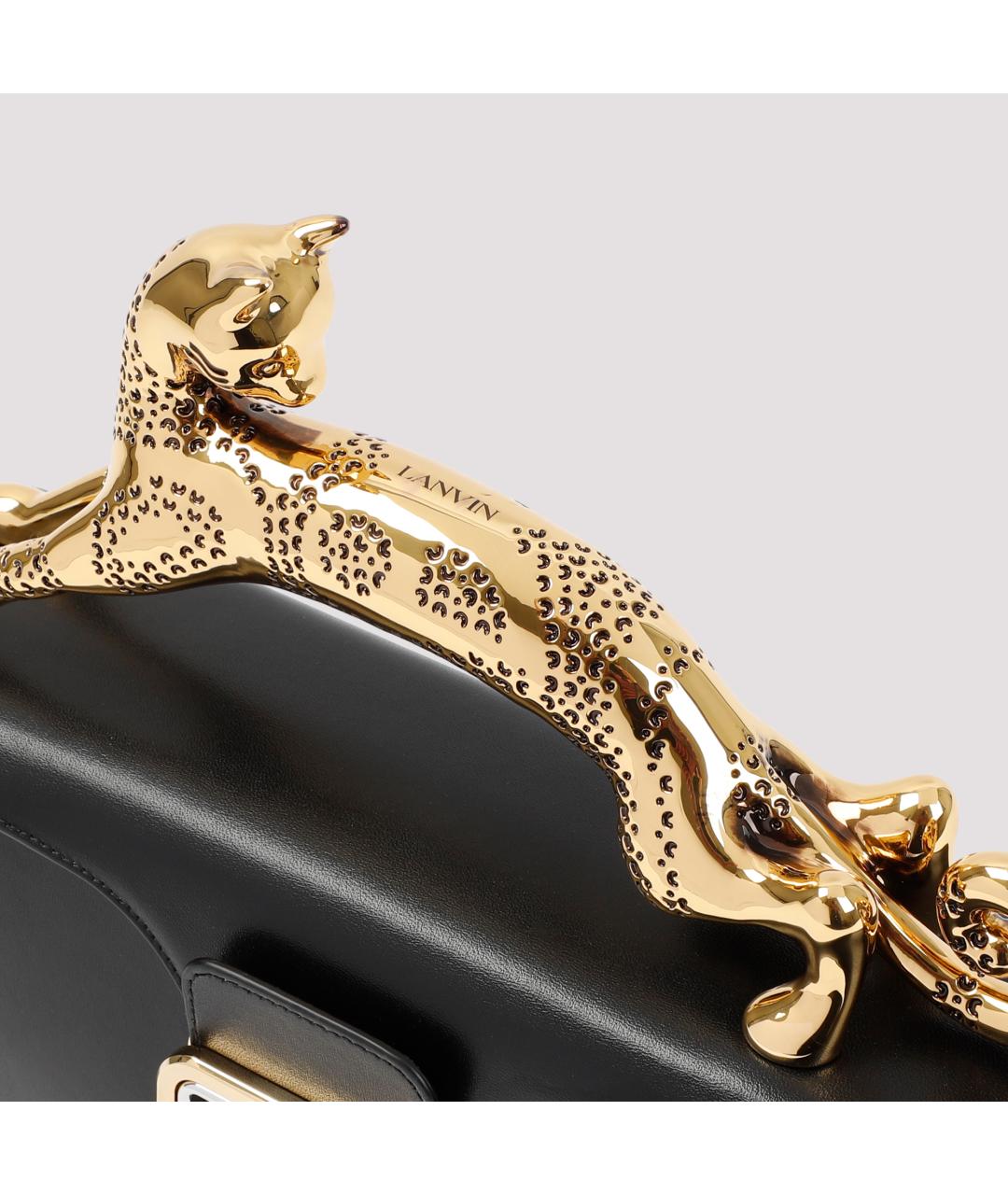 LANVIN Черная кожаная сумка с короткими ручками, фото 5