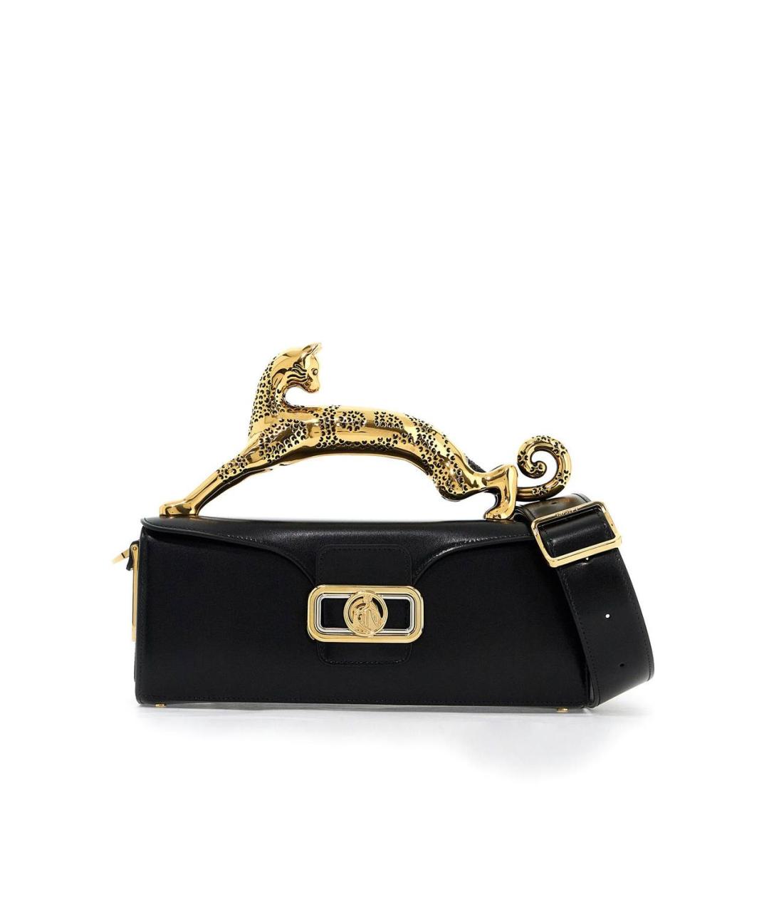 LANVIN Черная кожаная сумка с короткими ручками, фото 6