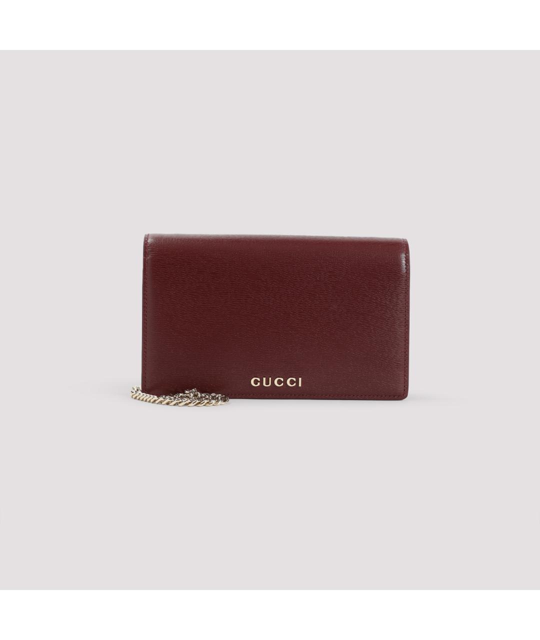 GUCCI Бордовый кожаный кошелек, фото 2