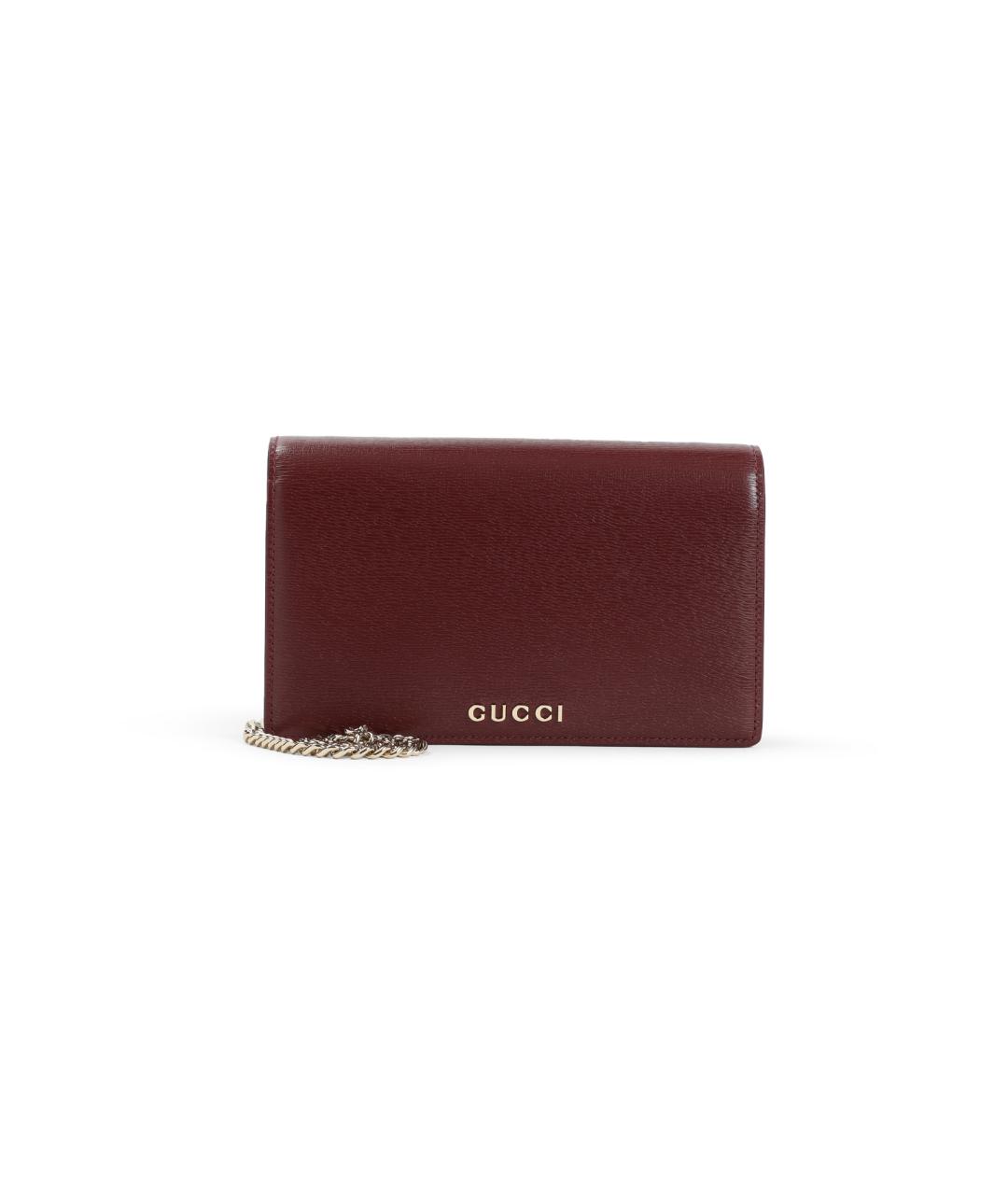 GUCCI Бордовый кожаный кошелек, фото 1