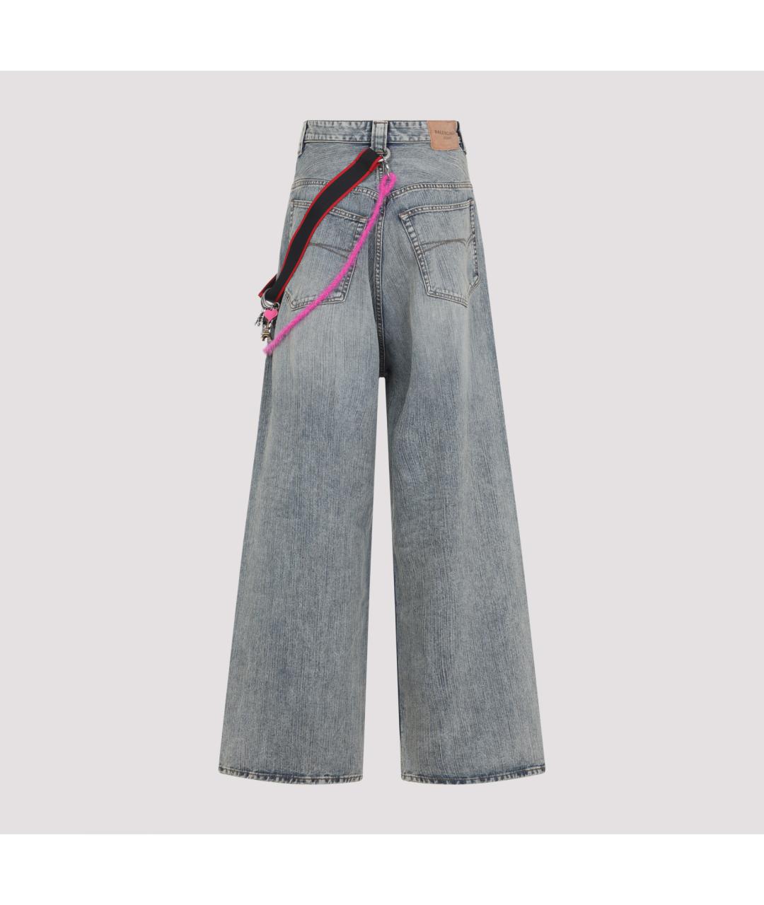 BALENCIAGA Голубые хлопковые прямые джинсы, фото 3
