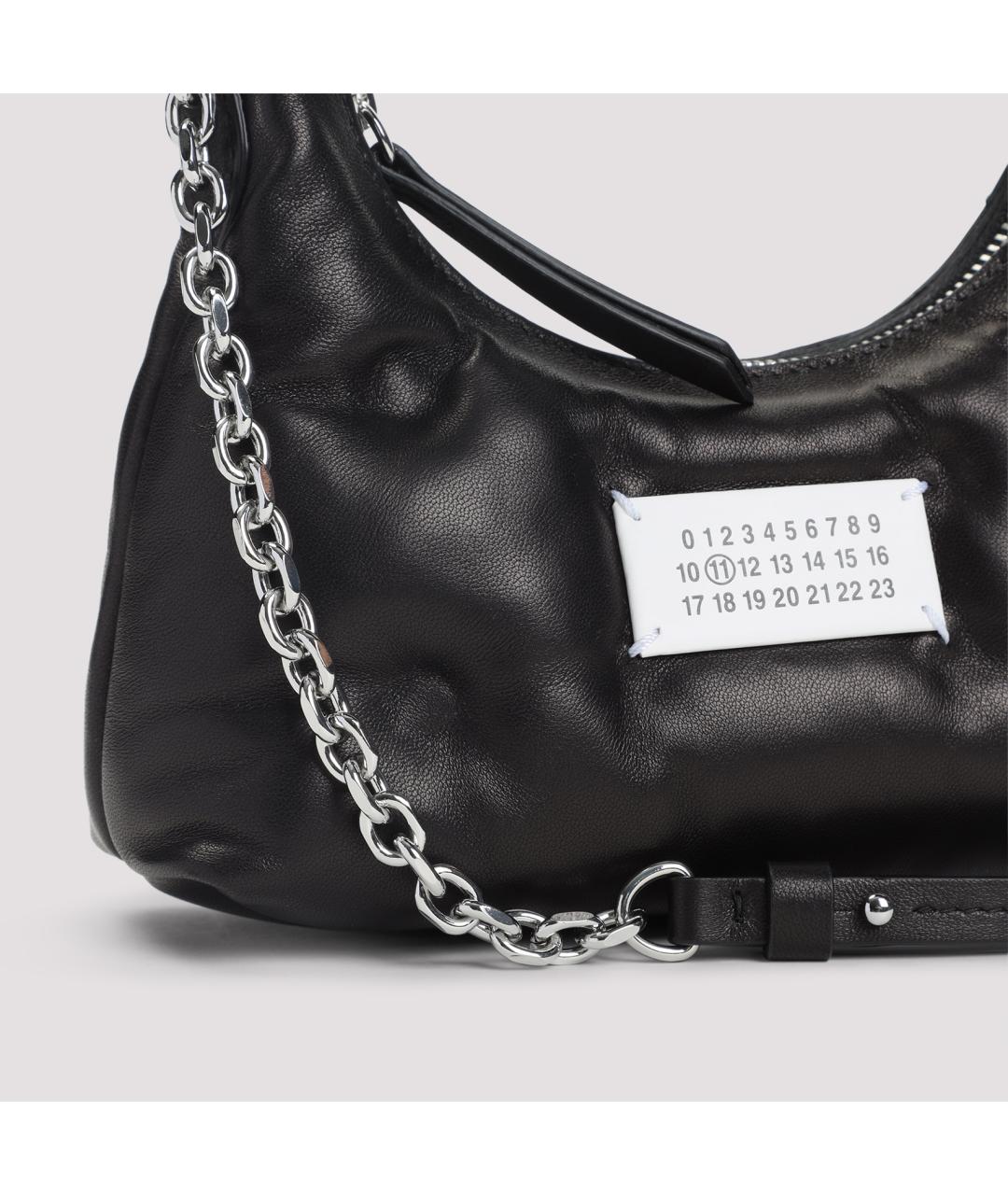 MAISON MARGIELA Черная кожаная сумка через плечо, фото 4