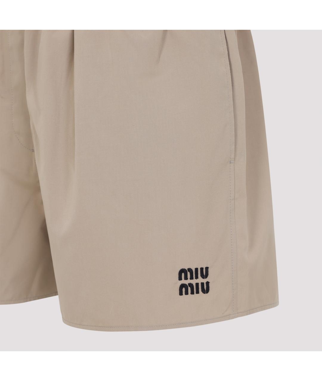 MIU MIU Зеленые хлопковые шорты, фото 4