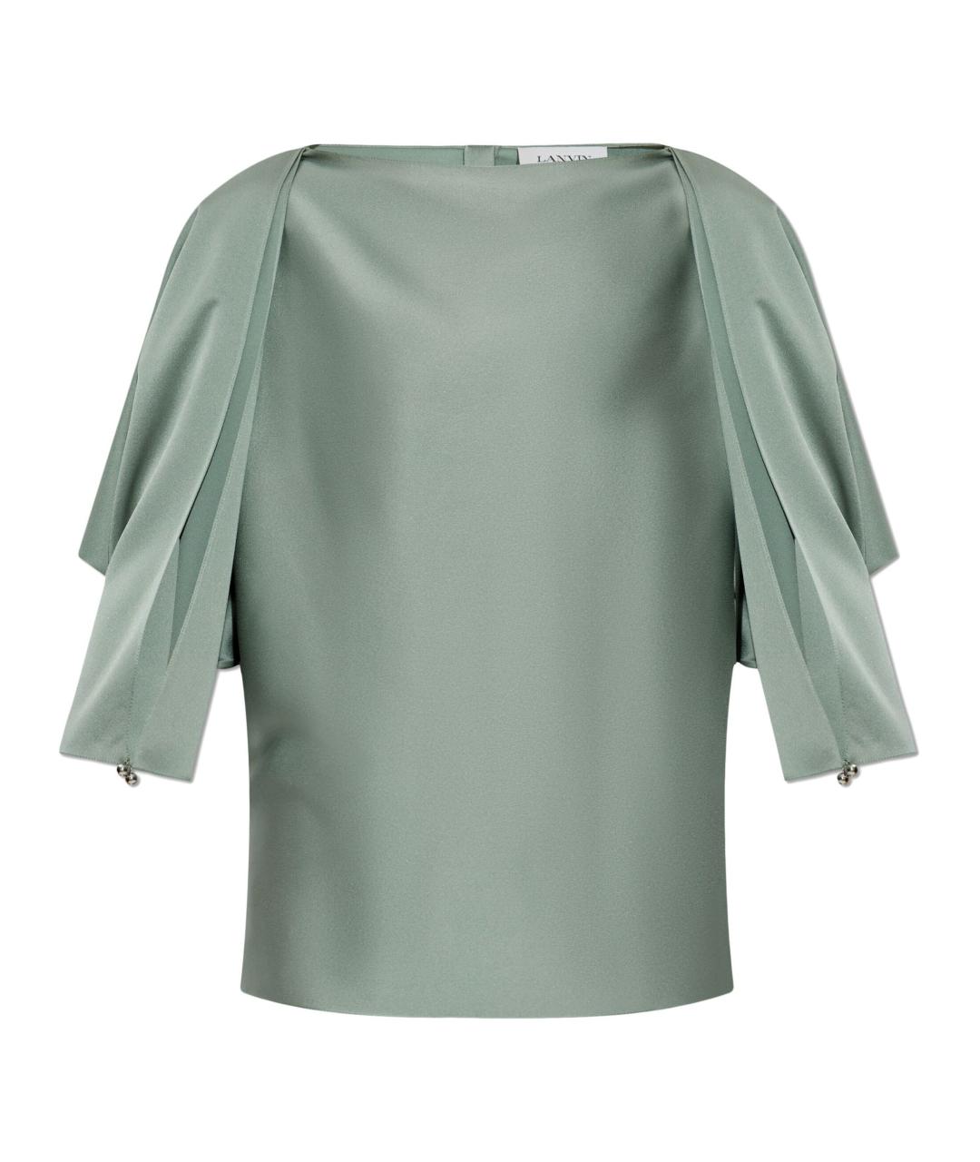 LANVIN Зеленая вискозная футболка, фото 1