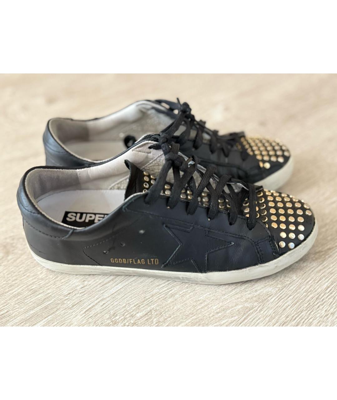 GOLDEN GOOSE DELUXE BRAND Черные кожаные кеды, фото 6