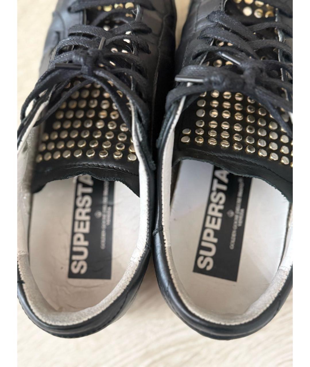 GOLDEN GOOSE DELUXE BRAND Черные кожаные кеды, фото 3