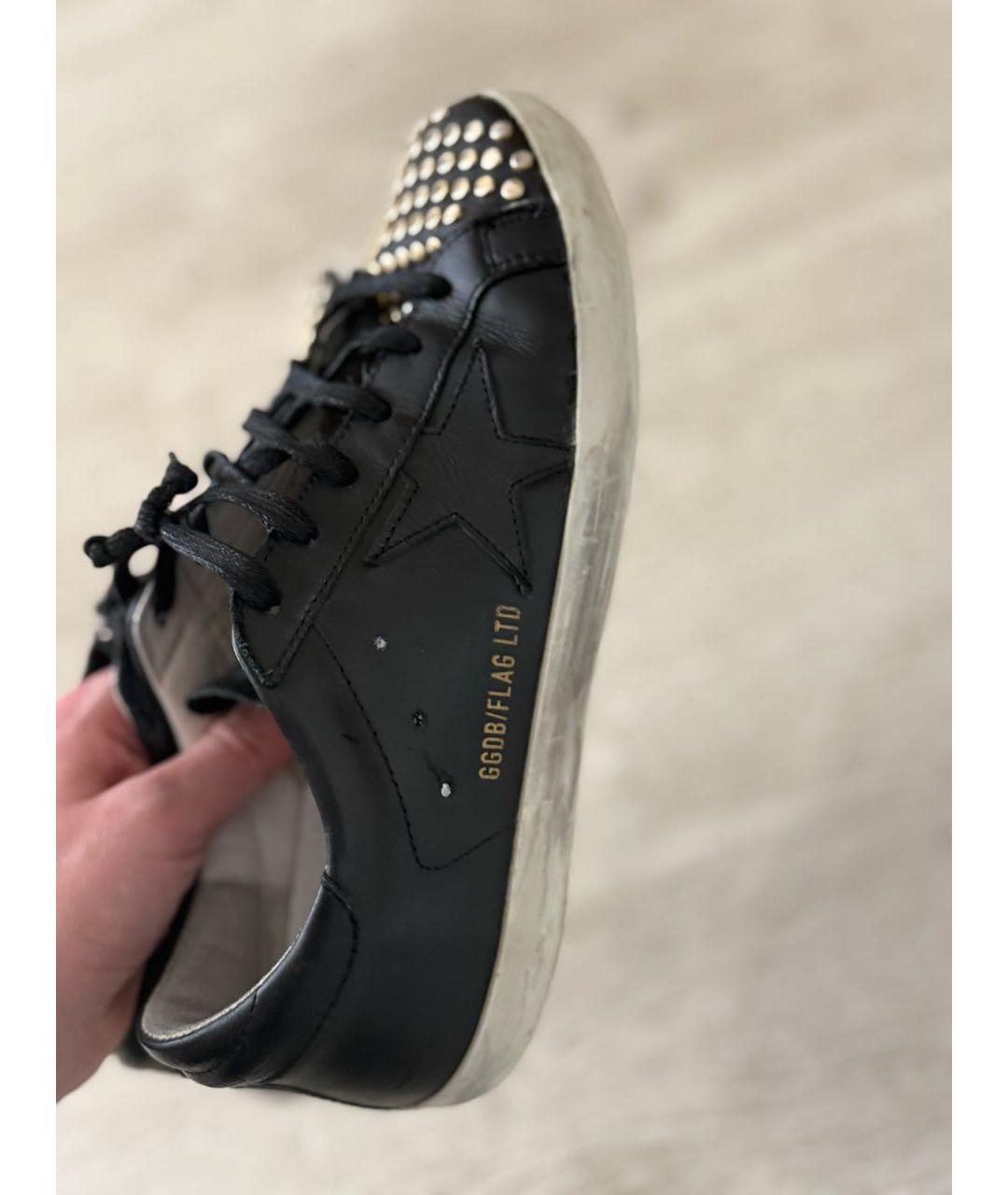GOLDEN GOOSE DELUXE BRAND Черные кожаные кеды, фото 5