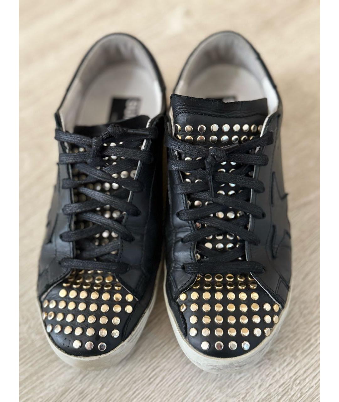 GOLDEN GOOSE DELUXE BRAND Черные кожаные кеды, фото 2