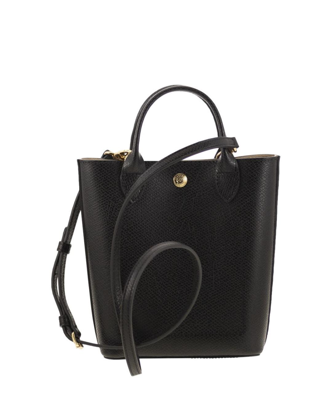 LONGCHAMP Черная кожаная сумка тоут, фото 2