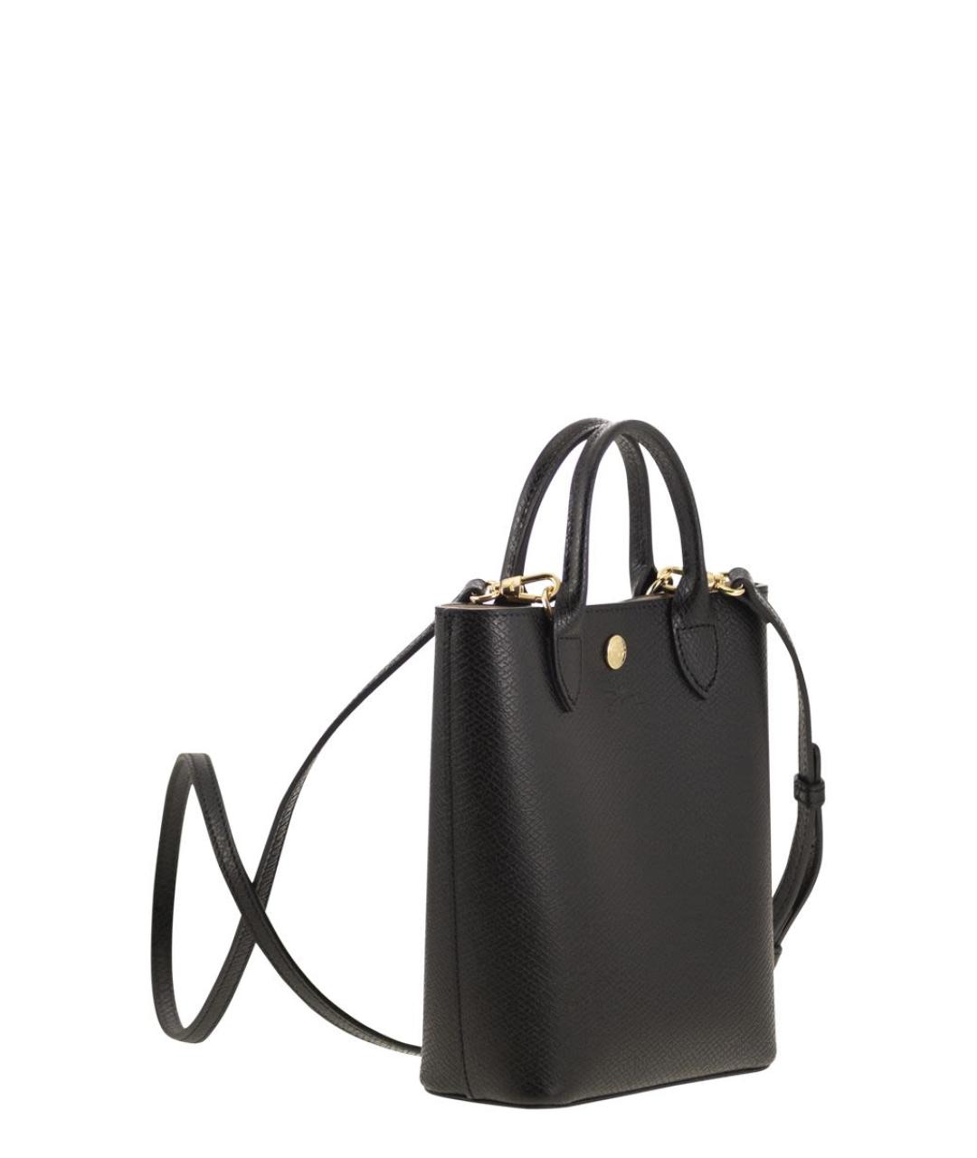 LONGCHAMP Черная кожаная сумка тоут, фото 4