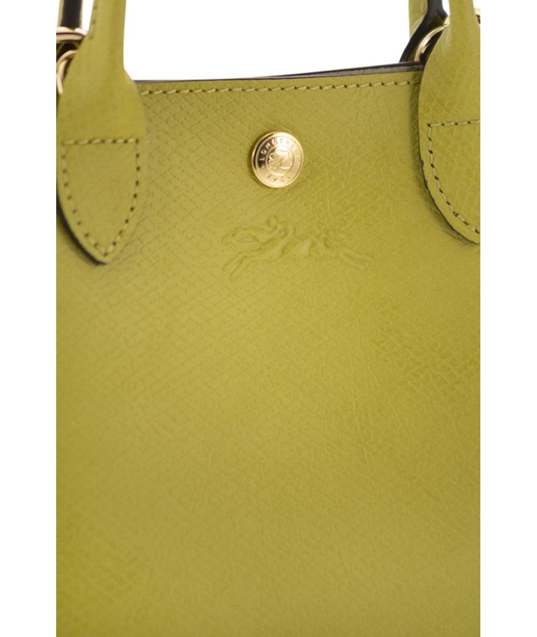 LONGCHAMP Зеленая кожаная сумка тоут, фото 5