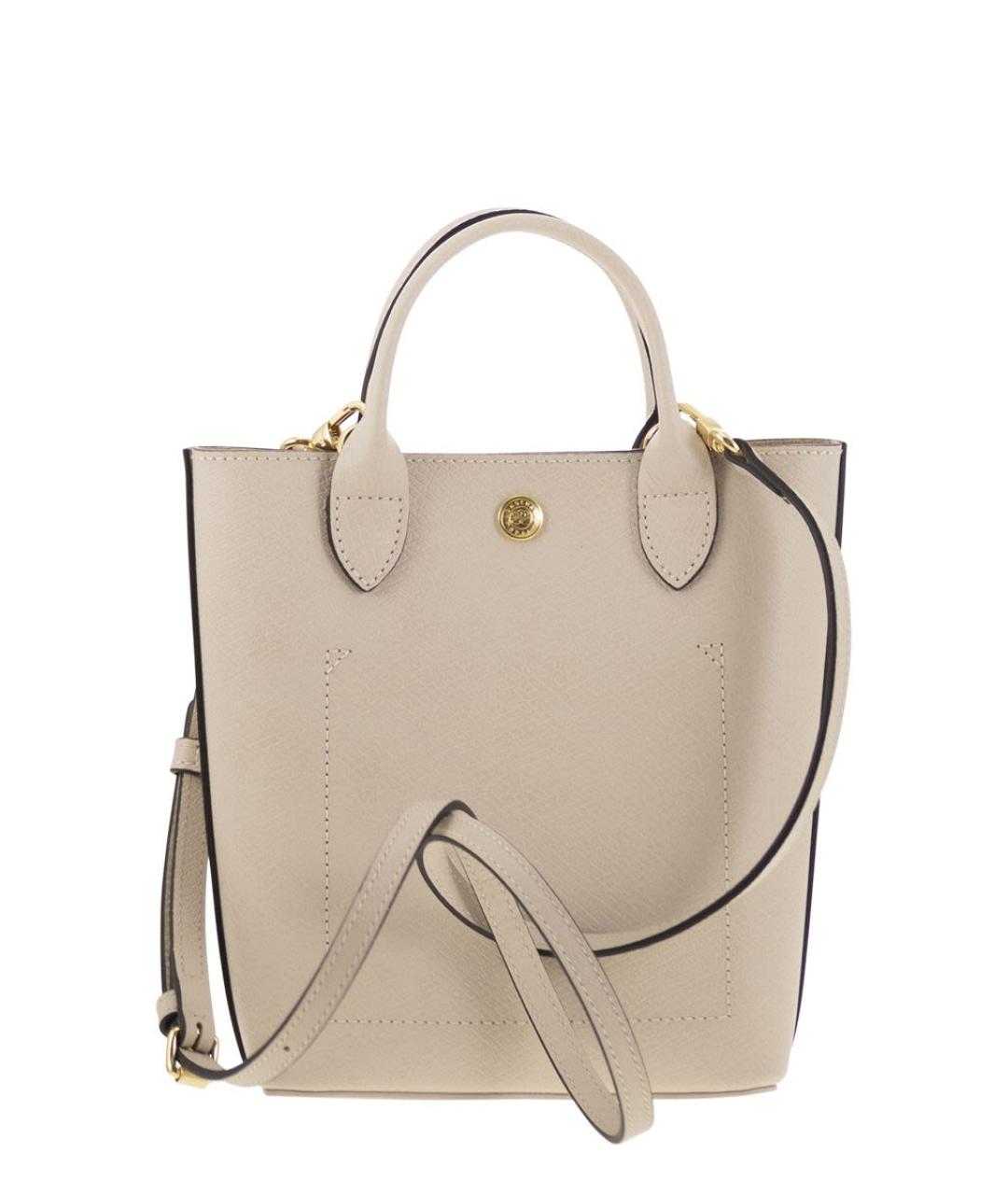 LONGCHAMP Бежевая кожаная сумка тоут, фото 2