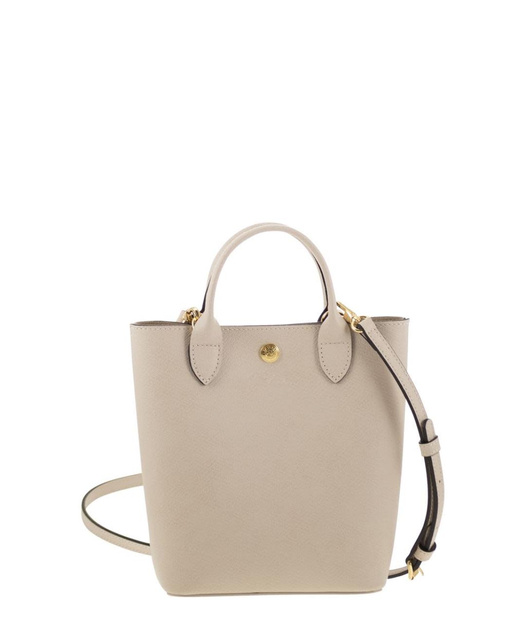 LONGCHAMP Бежевая кожаная сумка тоут, фото 1