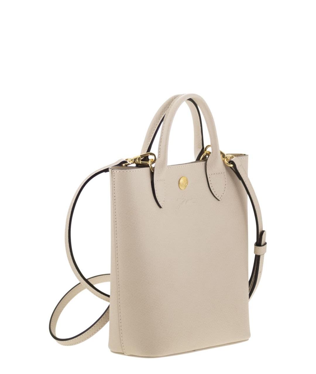LONGCHAMP Бежевая кожаная сумка тоут, фото 4