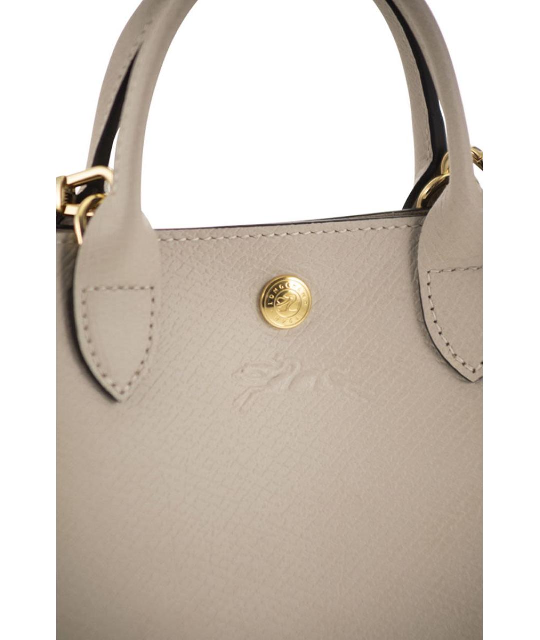 LONGCHAMP Бежевая кожаная сумка тоут, фото 5