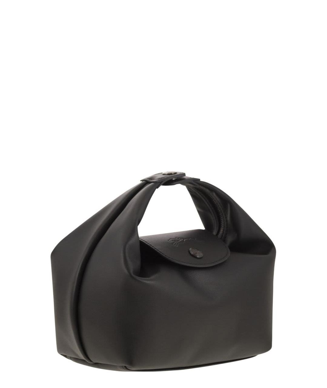 LONGCHAMP Черная сумка с короткими ручками из искусственной кожи, фото 4