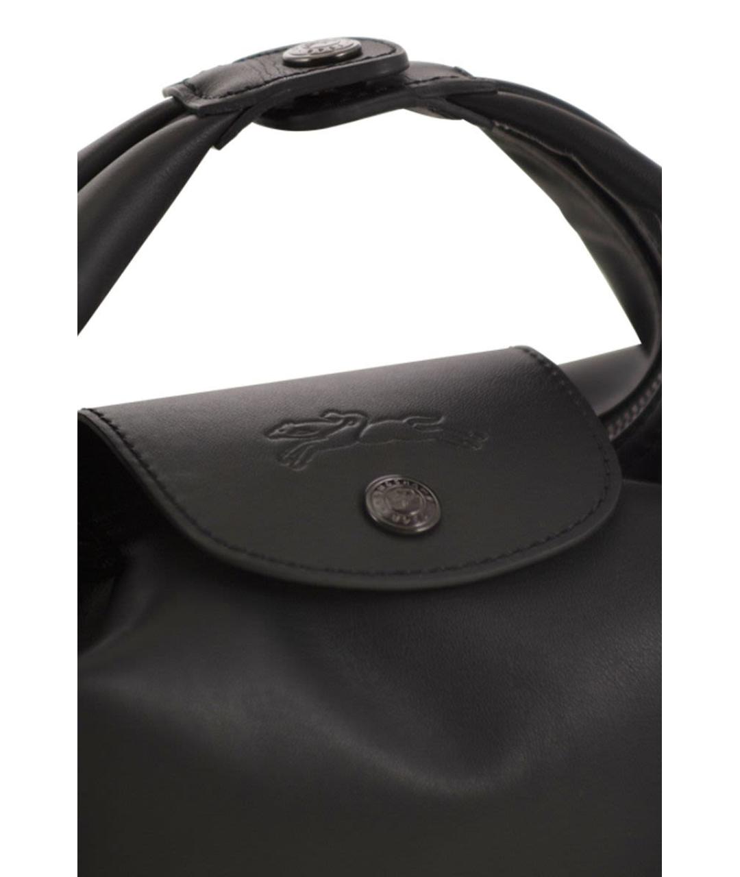 LONGCHAMP Черная сумка с короткими ручками из искусственной кожи, фото 5