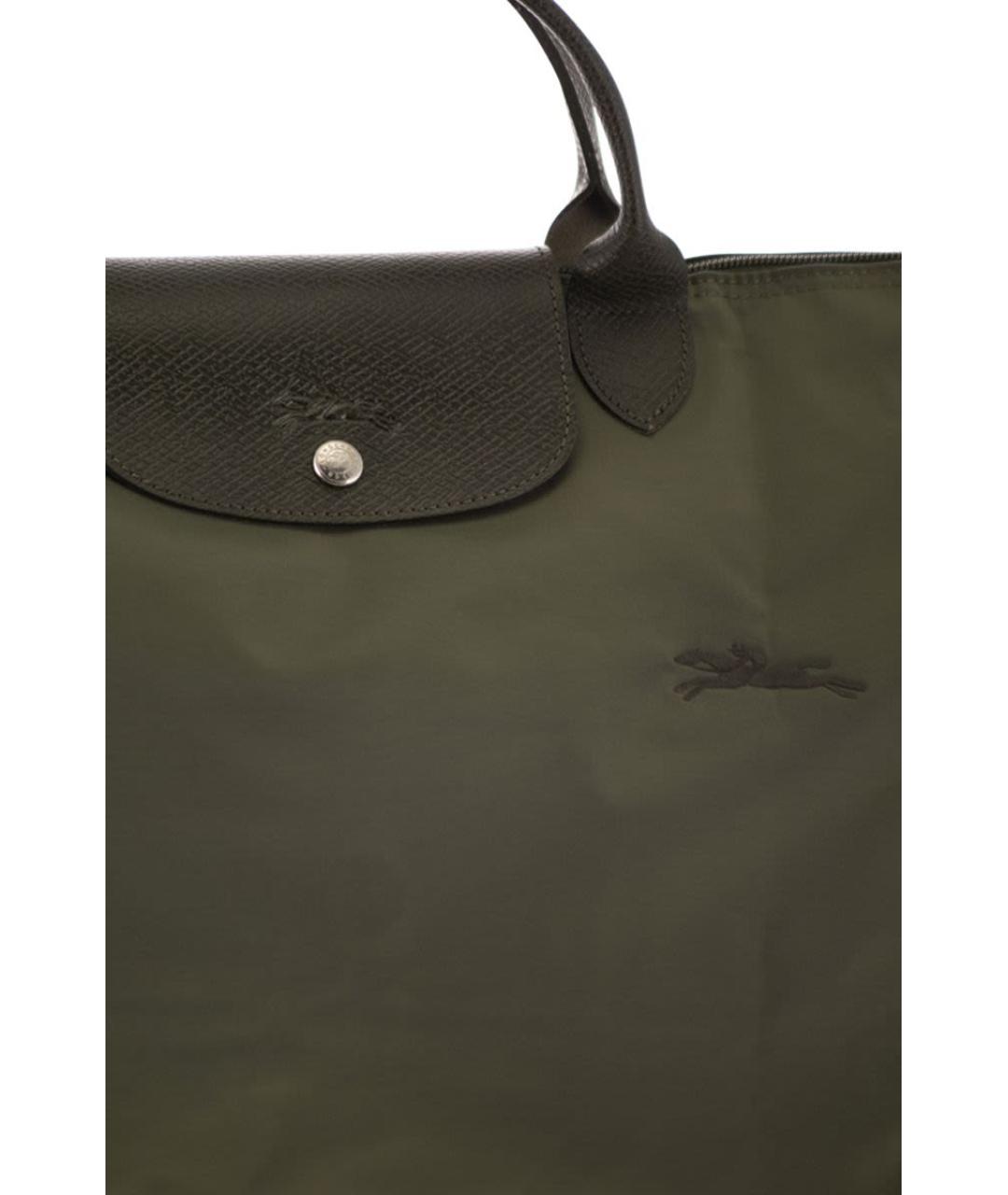 LONGCHAMP Хаки тканевая дорожная/спортивная сумка, фото 5