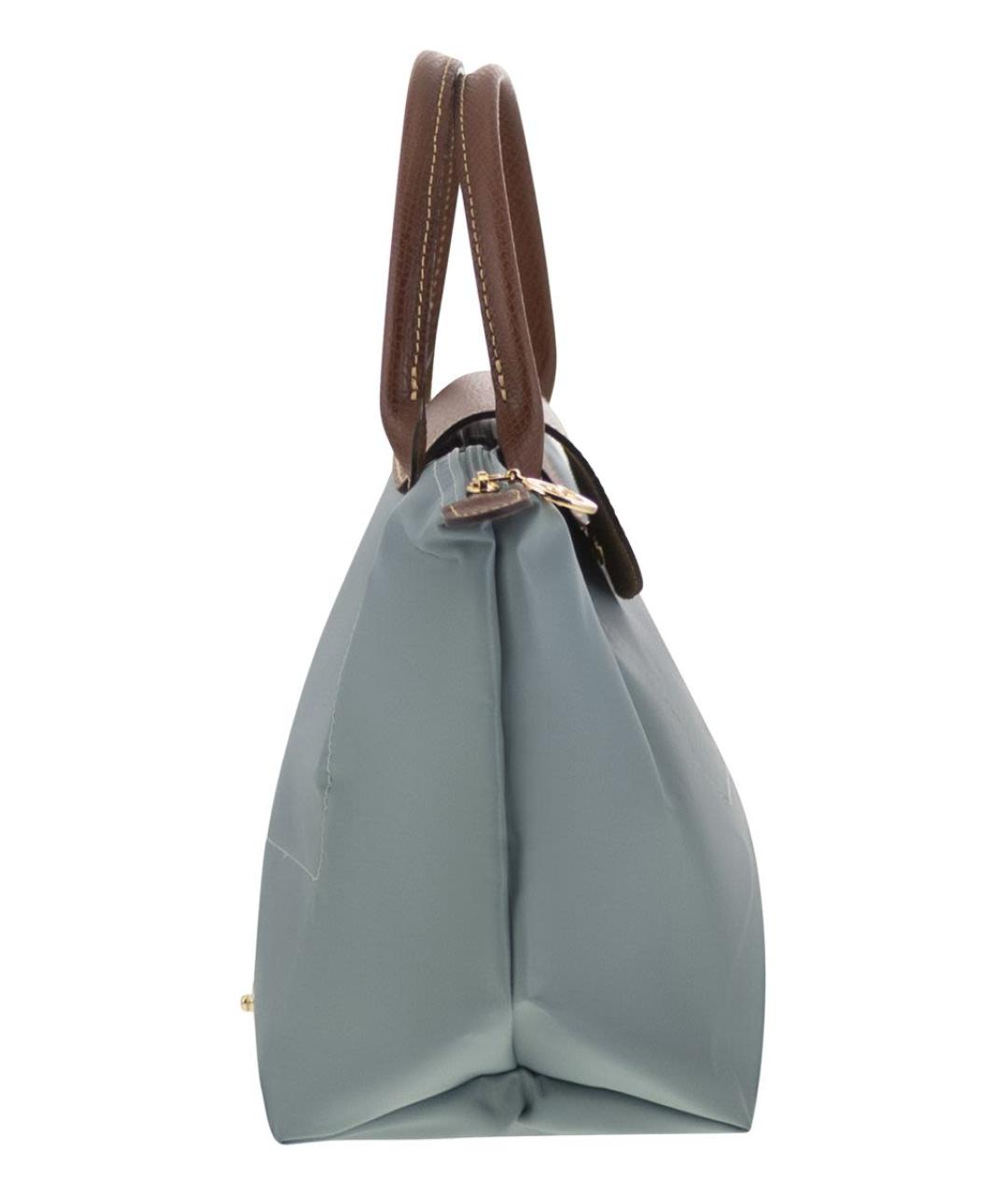 LONGCHAMP Голубая тканевая сумка тоут, фото 3
