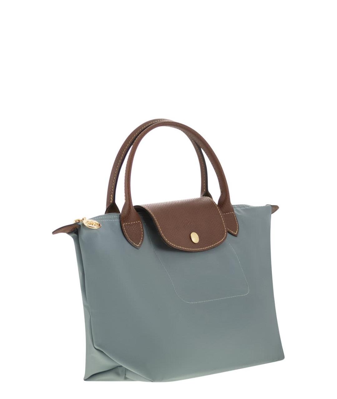 LONGCHAMP Голубая тканевая сумка тоут, фото 4