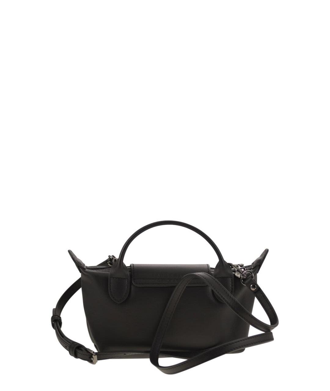 LONGCHAMP Черная кожаная сумка тоут, фото 2